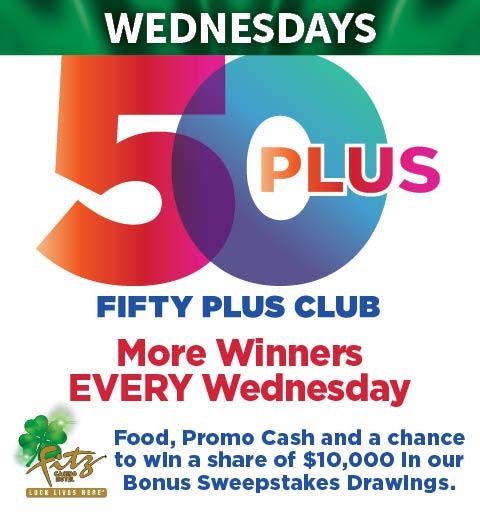 50+ CLUB-MORE WINNERS EVERY WEDNESDAY